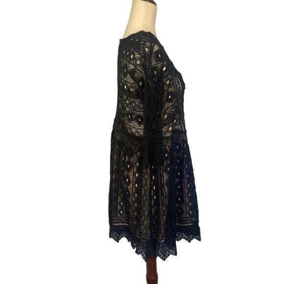 Jen's Pirate Booty Sagrada Romeo Lace 3/4 Sleeves Mini Dress in Black Small - Picture 5 of 11